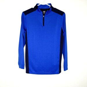 MTA Sport Boys Youth Shirt Blue Athletic 1/4 Zip Size  L 12/14